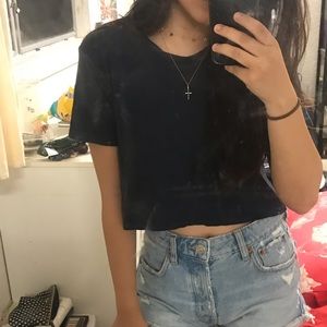 Brandy Melville Navy Cropped Tee